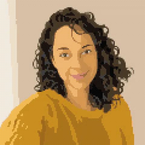 Portret w żółci, Podgląd haftu